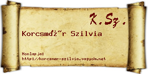 Korcsmár Szilvia névjegykártya