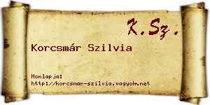 Korcsmár Szilvia névjegykártya
