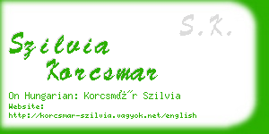 szilvia korcsmar business card